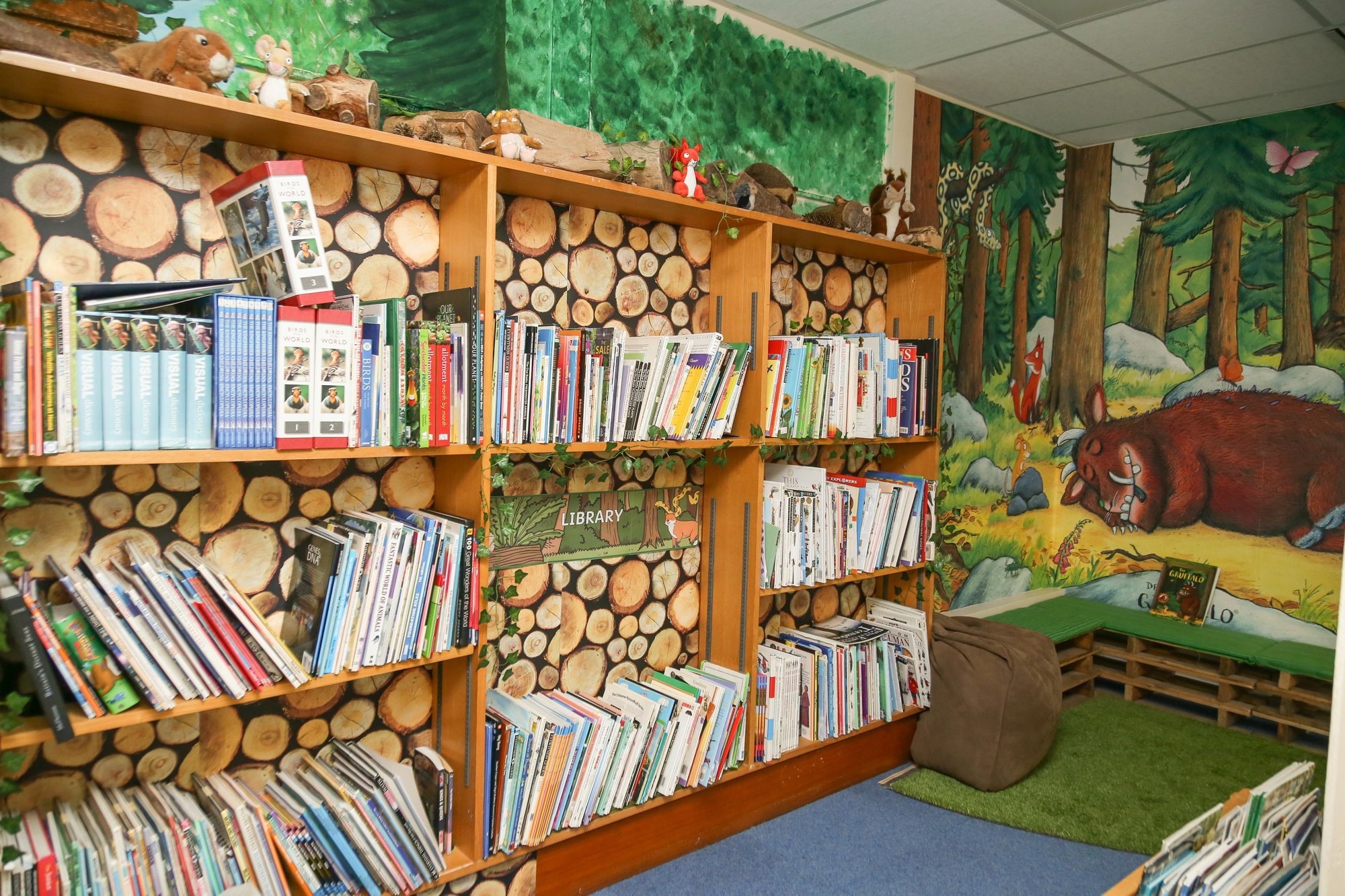 School library with a Gruffalo theme.