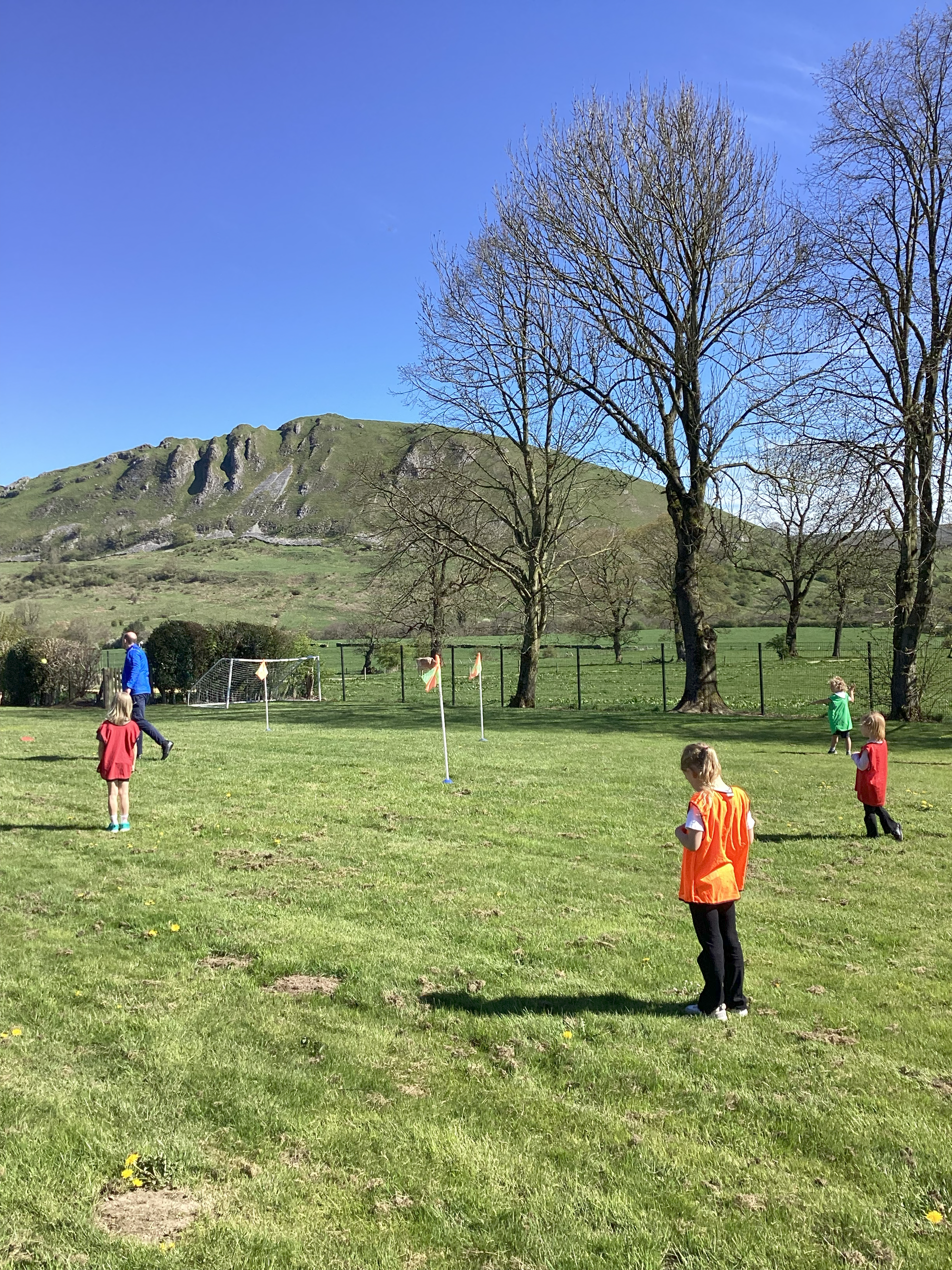 Children taking part in outdoor PE