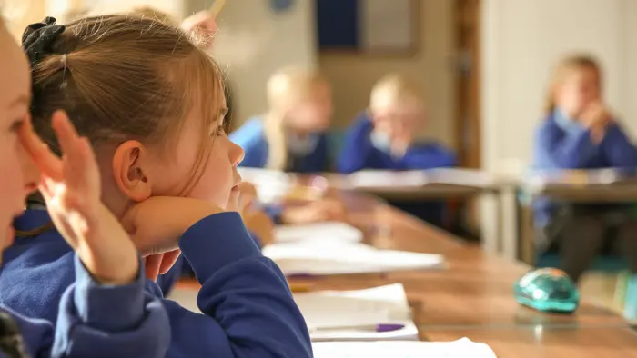 Children learning in class.
