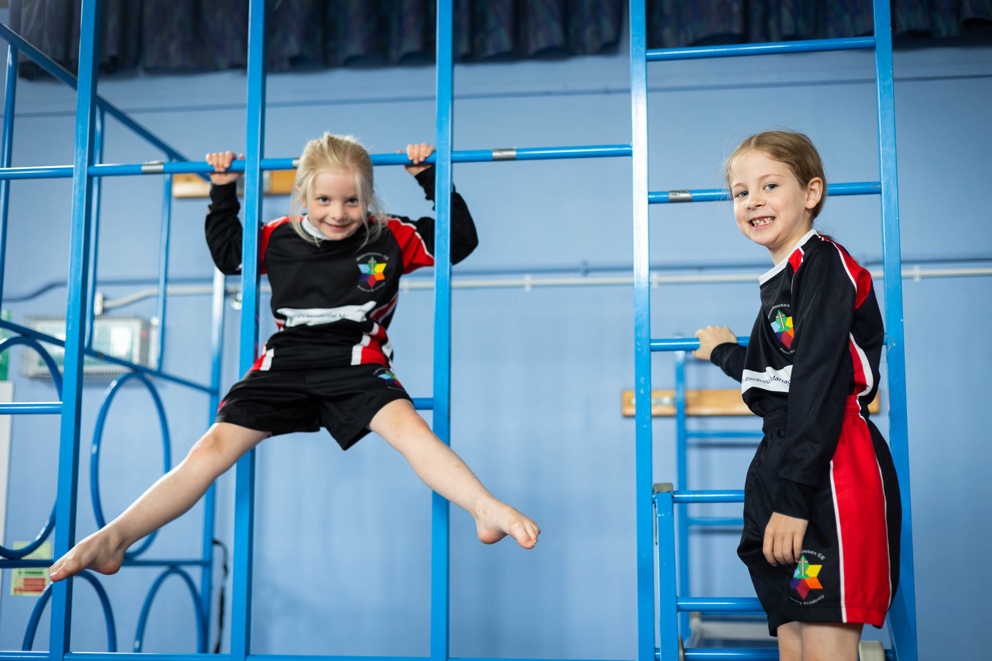 Children using gymnastic apparatus