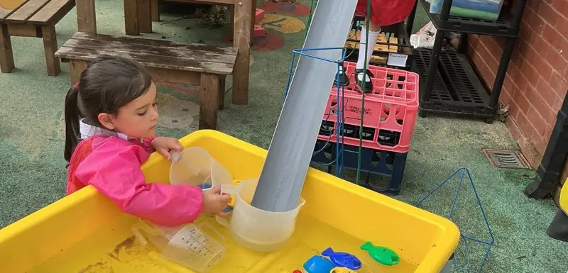 Children playing with water.