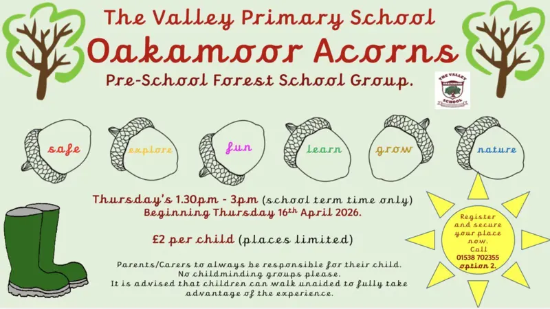 Poster with details of our Forest School sessions
