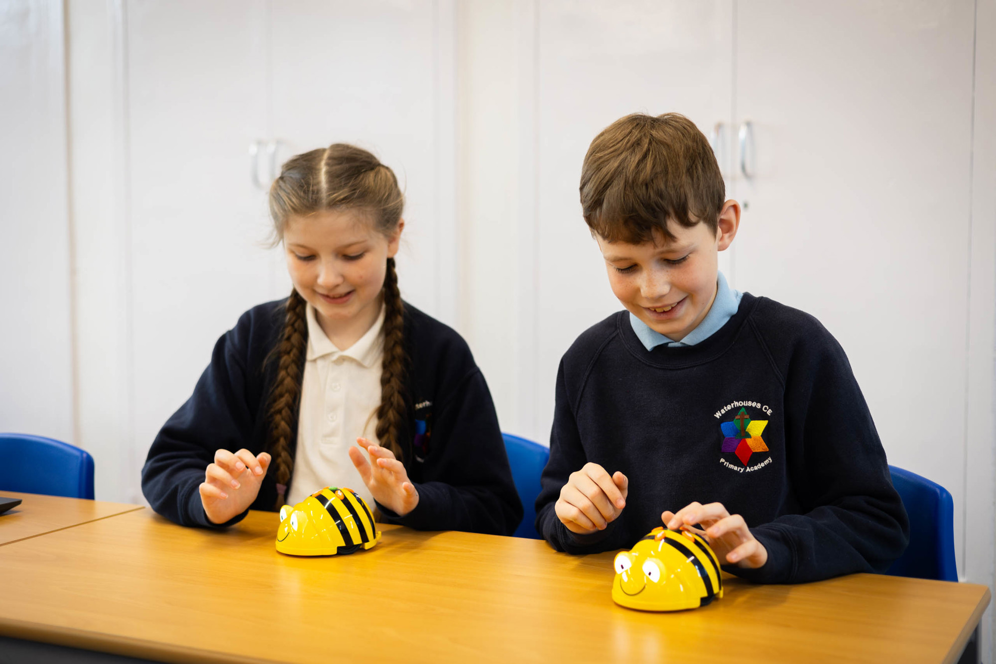 Children using Bee Bots