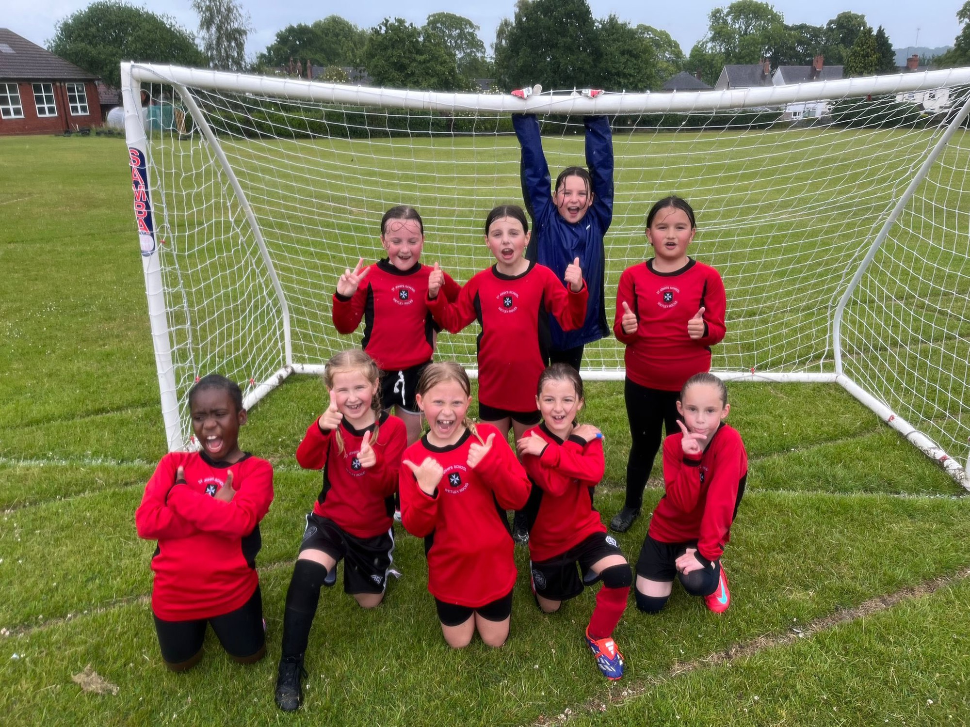 School's girls football team.